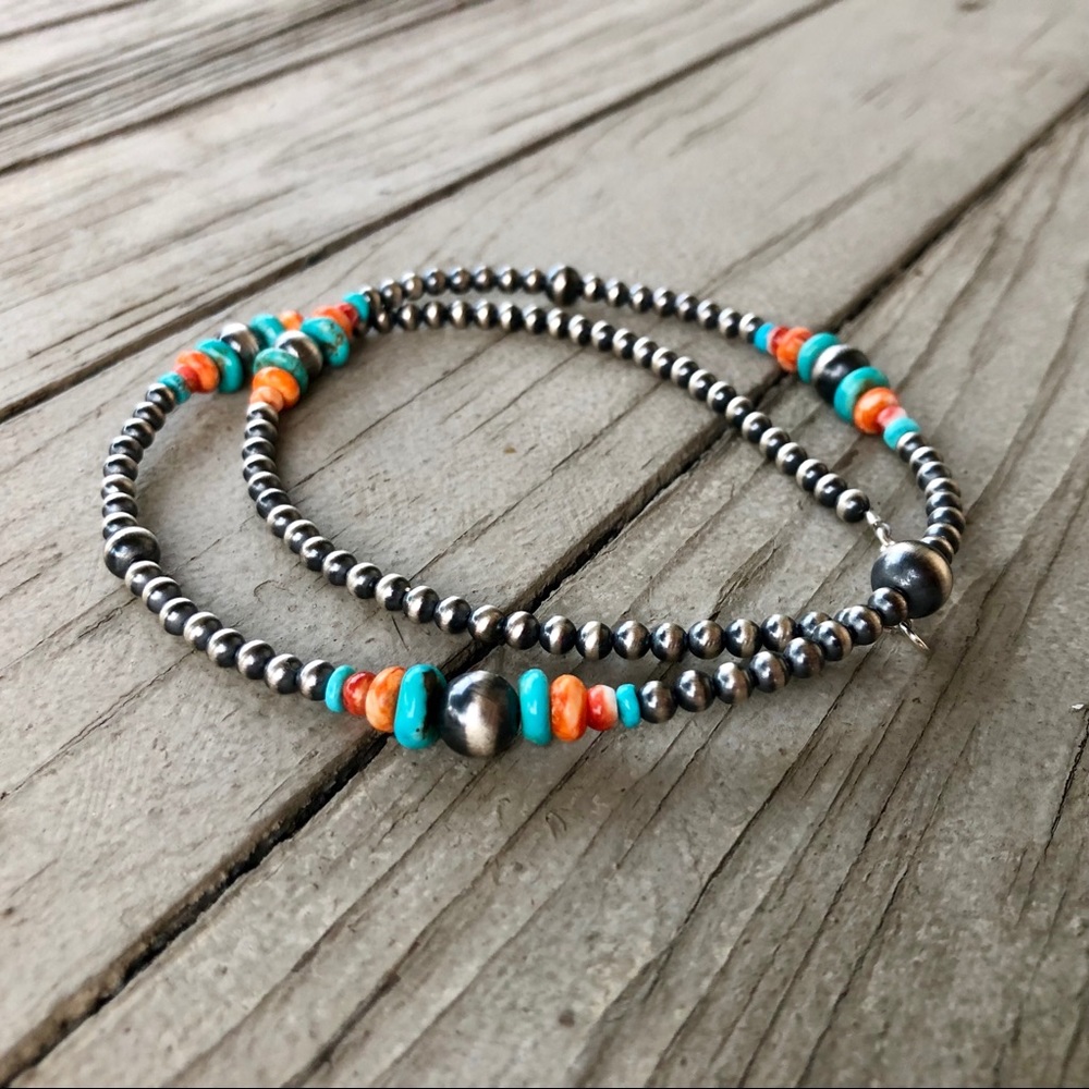 SOLD‼️Turquoise Spiny Oyster Navajo Pearl Style - Picture 4 of 5